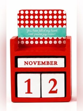 NWT Dayspring Wooden Block Perpetual Calendar Desk Home Office Decor Gift